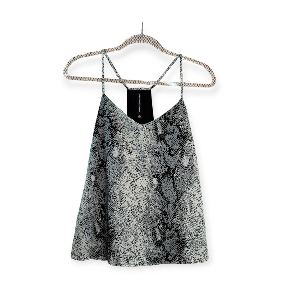 W118 by Walter Baker Womens Snakeskin Print Racerback Cami Tank Top Grey Size M